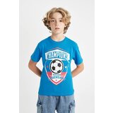 Defacto Boy's Crew Neck Printed Short Sleeve T-Shirt Cene