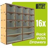 Green Stuff World MDF Vertical Rack with 16 Drawers - Vertikalni stalak sa 16 fioka (Organizer) Cene