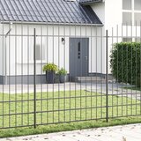 vidaXL Ograda s izbočinama Set od 5 Siva Čelik obložen prahom Proširiva | shoptok.hr