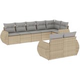 Maison Chic Seti vrtnega pohištva - Vrtna garnitura - Vrtni pohištvo set 8-delna z blazinami bež poli ratan, (21799852) | Shoptok.si
