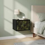  Wall-mounted noćni ormarić ELBURG 2 kom. Crni hrast - Crni hrast Print od palminih listova 2 | shoptok.hr
