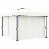  Sjenica sa zastorima i LED svjetlima 3 x 3 m krem bijela | shoptok.hr