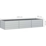 vidaXL Povišena vrtna gredica 240 x 80 x 45 cm pocinčani čelik srebrna | shoptok.hr