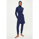 Trendyol Navy Striped Detailed Surf 4-Piece Swimsuit Suit