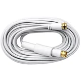 SAT priključni kabel Axing\, [1x F-vtikač - 1x F-vtikač]\, 10 m\, 75 dB\, pozlačeni konektorji\, bela, (20432242)