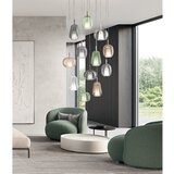  Ondaluce - Visilica na sajli THELMA 1xE27/15W/230V Ø 25 cm zlatna/prozirna | Eponuda.com