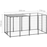  Kavez za pse crni 2,42 m² čelični | shoptok.hr