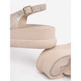 GOODIN Flat sandals with taupe decoration | Shoptok.si
