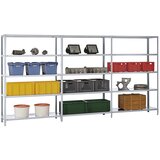 eurokraft pro Privijačeni regal, kpl., lahka izvedba, pocinkan, višina regala 2000 mm, po 5 polic, širina 1300 mm, širina x globina 7800 x 500 mm | Shoptok.si