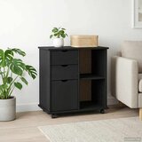  Mobilni ormar Crna 63,5 x 39 x 65,5 cm Čvrsto borovo drvo | Eponuda.ba