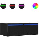 Maison Chic TV omarica - TV stojalo - Televizijska omarica z LED lučkami črna hrast 75x35,5x25 cm, (21700353) Cene