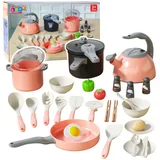 Set Pots Cooking Accessories Food Pink 32 pcs.