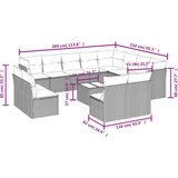 vidaXL 13-dijelni set vrtnih sofa s jastucima poliratan Bež | shoptok.hr