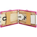  stol za masažu s 2 zone drveni bijelo-ružičasti | shoptok.hr