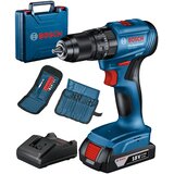 Bosch GSB 185-Li Akumulatorska vibraciona bušilica - odvrtač 18V, 1x2,0 Ah + 23-delni set pribora u koferu 06019K3102 | Eponuda.com