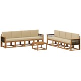 vidaXL Zunanja garnitura za sedenje z blazino 7 pcs Naravna, (5000280532) | Shoptok.si