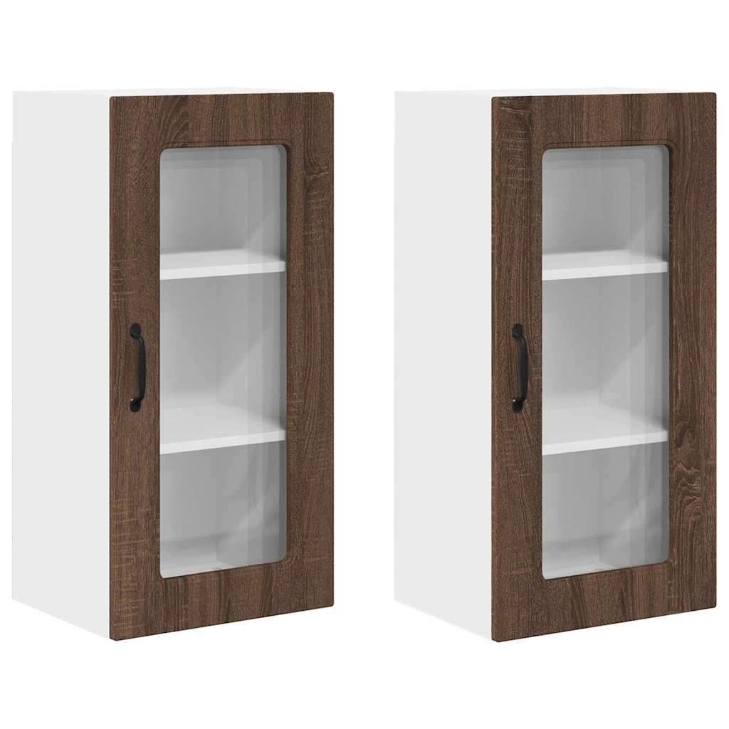 Zidni kuhinjski ormarić Zidne 2 pcs Smeđi hrast 40 x 31 x 80 cm | shoptok.hr