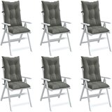  The Living Store Blazina za stol 6 kosov melanž temno siva 120x50x7 cm blago - Blazina Za Stol Z Visokim Naslonjalom, (21487377) | Shoptok.si