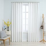 vidaXL Zatemnitvene zavese z obešali 2 kosa umazano bele 140x245 cm Cene