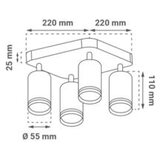 Greentech led spot svetiljka gu10 4kom crna ( NYXA-4 ) | ePonuda.com