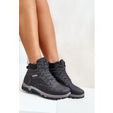 EVENTO Men's Insulated Trekking Shoes Made Of Eco Leather Navy Neramia | Shoptok.si