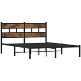 Metalni Kovinski posteljni okvir brez vzmetnice dimljen hrast 135x190cm | Shoptok.si