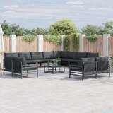 vidaXL Vrtna sedežna garnitura 13 pcs Antracitna Jeklo u