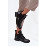 VINCEZA Patent Leather Women's Ankle Boots with Decorative Embossing Insulated Cene
