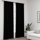 vidaXL Zavjese za zamračivanje s kukama 2 kom crne 140 x 245 cm cijene