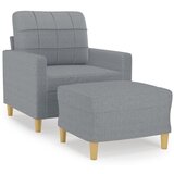  Fotelja s tabureom svjetlosiva 60 cm od tkanine | Eponuda.com