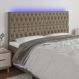 vidaXL LED uzglavlje smeđesivo 200x7x118/128 cm od tkanine Cijene