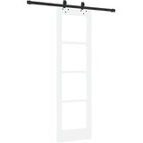  Klizna vrata Bijelo 61 x 198,5 cm Masivna borovina i staklo | shoptok.hr