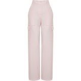 Trendyol Pink Cargo Wide Leg Contrast Stitch Detail Woven Trousers Cene
