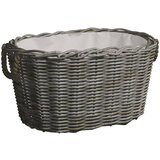 vidaXL košara za drva za ogrjev s ručkama 60 x 40 x 28 cm siva od vrbe Cijene