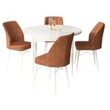 Hanah home rox - white, tile red whitetile red dining table & chairs set (5 pieces) | Eponuda.com