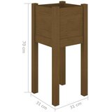 vidaXL vrtno cvetlično korito 2 kosa medeno rjavo 31x31x70 cm borovina | Shoptok.si