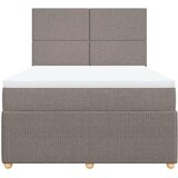  Krevet s oprugama i madracem smeđesivi 140 x 190 cm od tkanine | shoptok.hr