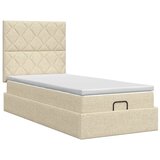  Podesivi krevet s madracem Krem 80 x 200 cm Tkanina - Krem 80 x 200 cm Dizajn s rombovima | shoptok.hr