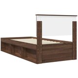  Okvir za krevet s uzglavljem Smeđi hrast 90 x 190 cm | shoptok.hr