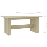  Blagovaonski stol boja hrasta sonome 180 x 90 x 76 cm iverica | shoptok.hr