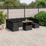 vidaXL 10-dijelni set vrtnih sofa s jastucima crni od poliratana | shoptok.hr