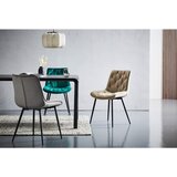 Livetastic STOL, les, kovina, tekstil siva | Shoptok.si