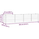  Cvetlično korito Antracit 385 x 50 x 75 cm Cinkana jeklena, (5000207300) | Shoptok.si