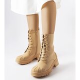 Gemre Beige boots on a thicker sole Manara | Shoptok.si