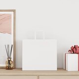  Papirnate vrećice 250 kom s ručkama bijele 32x22x28 cm | Shoptok.si