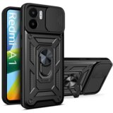 Onasi Silikonski ovitek Armor Ring z zaščito kamere za Xiaomi Redmi A1 - črn Cene