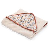 Moulin Roty Krem pamučni dječji ručnik s kapuljačom 80x80 cm Pomme des Bois - | shoptok.hr