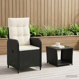  Set lounge namještaja za vrt 2 kom. Crna i krem-bijela | shoptok.hr