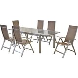 Gardenson Vrtni Set Carrara, 7-Delni, Raztegljiva Miza | Shoptok.si