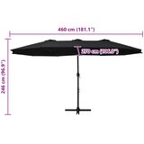 Vanjski suncobran s aluminijskim stupom 460 x 270 cm crni | shoptok.hr